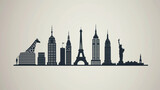 Fototapeta Big Ben - A minimalistic depiction of iconic landmarks.