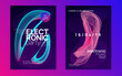 Dj party. Modern discotheque banner set. Dynamic gradient shape and line. Neon dj party flyer. Electro dance music. Techno trance. Electronic sound event. Club fest poster.