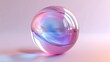 © SOFI - glossy pink and purple pastel glass ball, 3d render
