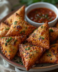 Canvas Print -  crispy  samosas 