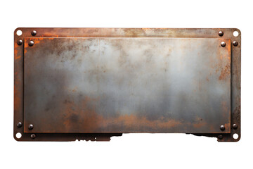 Wall Mural - Metal plate banner isolated on transparent background Generative Ai