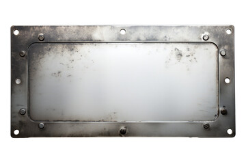 Wall Mural - Metal plate banner isolated on transparent background Generative Ai
