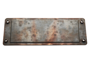 Wall Mural - Metal plate banner isolated on transparent background Generative Ai