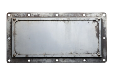 Wall Mural - Metal plate banner isolated on transparent background Generative Ai