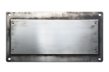Wall Mural - Metal plate banner isolated on transparent background Generative Ai