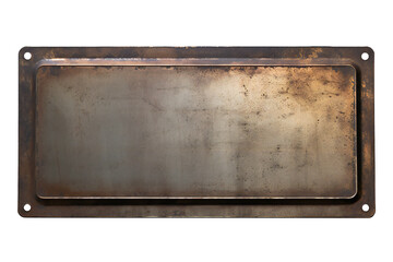 Wall Mural - Metal plate banner isolated on transparent background Generative Ai