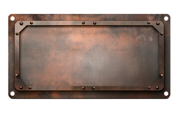 Wall Mural - Metal plate banner isolated on transparent background Generative Ai