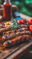 Wall Mural - delicious looking sausages 