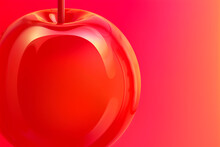 Red Apple On A White Background Made By Midjourney