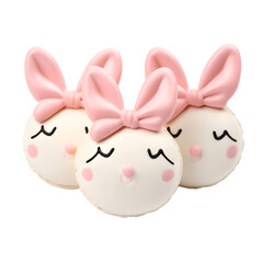 Sticker - Delightful bunny-shaped macarons isolated on transparent background