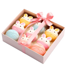 Poster - A bos of Easter themed macarons isolated on transparent background