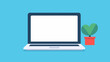 © J.V.G. Ransika - Laptop with a 'Now Hiring' sign on the screen  illustrating digital job postings. simple Vector Illustration art simple minimalist illustration creative