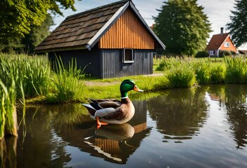 Poster - duck on the lake