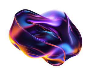 Wall Mural - bold colorful abstract liquid shape isolated. melted distorted blob form. trendy background shape pn