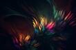 Wallpaper with dim colors and fluctuating patterns, featuring vibrant neon highlights. Generative AI