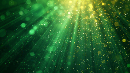 Wall Mural - Abstract Beautiful Rays of Asymmetric Green Light Bursts.