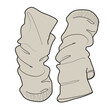 Winter arm warmer gloves flat drawing vector illustration mockup template