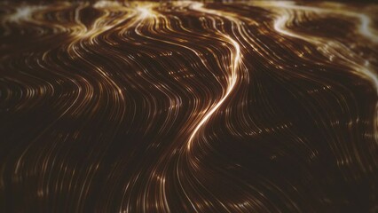 Wall Mural - gold streaming lines background/ animation of an abstract background of flowing and streaming light 
