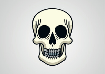 The skull icon. Black silhouette of a human skull. Vector illustration isolated on a white background for design and web.