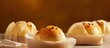 Rising dough in paper liners to bake mini Easter bread kulich. Creative Banner. Copyspace image
