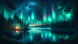 © Анастасия Малькова - Mystic Aurora- Northern Lights over a Forest Lake