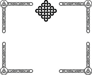 Wall Mural - Rectangular Celtic Border with Triquetra and Diamond Knot