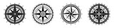 Fototapeta  - Compass icon. Set of compass symbols. Black icon of compass isolated on white