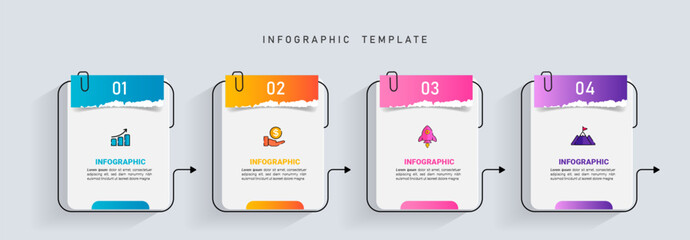 Infographic design template business concept with 4 steps vector.