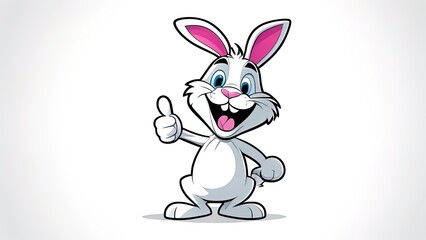 Wall Mural - Easter bunny thumb-up. cover