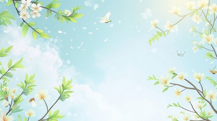  Professional spring and summer background. For presentations and product displays. The place for the text, the inscription