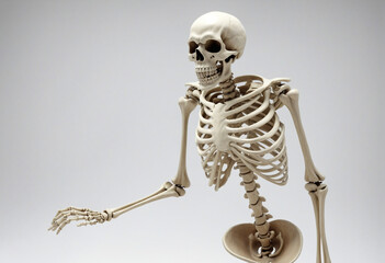 Spooky Skeleton on White Background