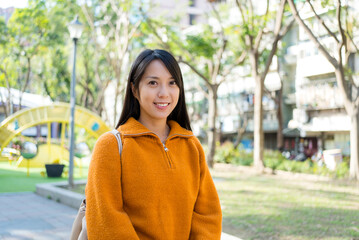 Sticker - Asian woman in the park