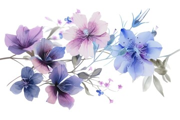 Wall Mural - A painting of flowers on a white background. Can be used for various design projects