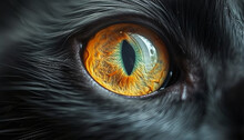 High Quality Stock Photography Macro Close Up Of Cat Eye,generative Ai