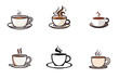 © Ilona - set of coffee cups  vector illustration isolated transparent background logo, cut out or cutout t-shirt design