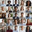 © 3DVai - Many different people with different ethnicities in an office.Collage of people smiling in the office space.