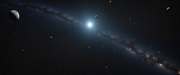Wall Mural - asteroid collection on clear background - created through generative technology