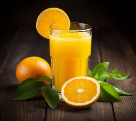 Wall Mural - orange juice for health on background