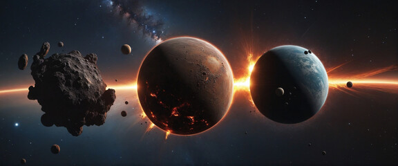Wall Mural - scorched planet collection - transparent background