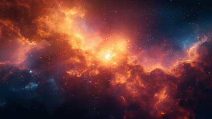nebulous starfield and interstellar clouds