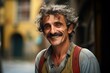 Heartfelt Photo of Italian old man smiling. Happy elderly man. Generate ai