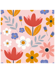 Wall Mural - Floral seamless pattern. Vector design for paper, interiors and other uses.	
