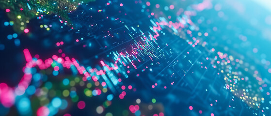 Futuristic Network and Digital Technology Background, Illustrating Blue Abstract Design with Data and Network Connections