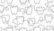 © Ірина  - Seamless Pattern with Teeth. Vector Background in continuous line drawing style on dental theme.