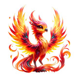 Fototapeta Big Ben - Majestic Phoenix Rising with Fiery Wings in Vibrant Fantasy Illustration