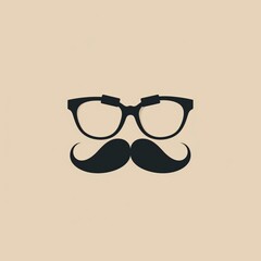 Wall Mural - Glasses with mustache flat illustration. Vector image for April Fool's Day. For design of cards and banners