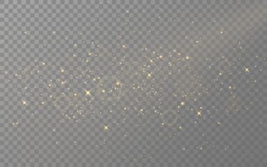 Wall Mural - gold glitter. christmas shining dust. magic golden sparks and light. bright stars with particles. sh