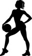 Pretty female silhouette model basketball player vector svg icon