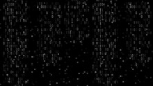 Binary Random Code Background On Black Screen Digital Number System Of Computer And Logic