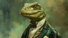 A Lizard In A Suit And Tie